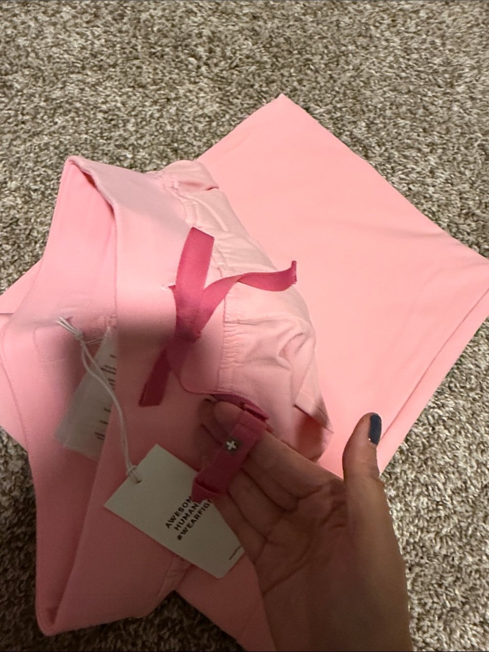 FIGS Isabel Wide Leg Pant (Fight Club Pink) - Picture 6 of 10